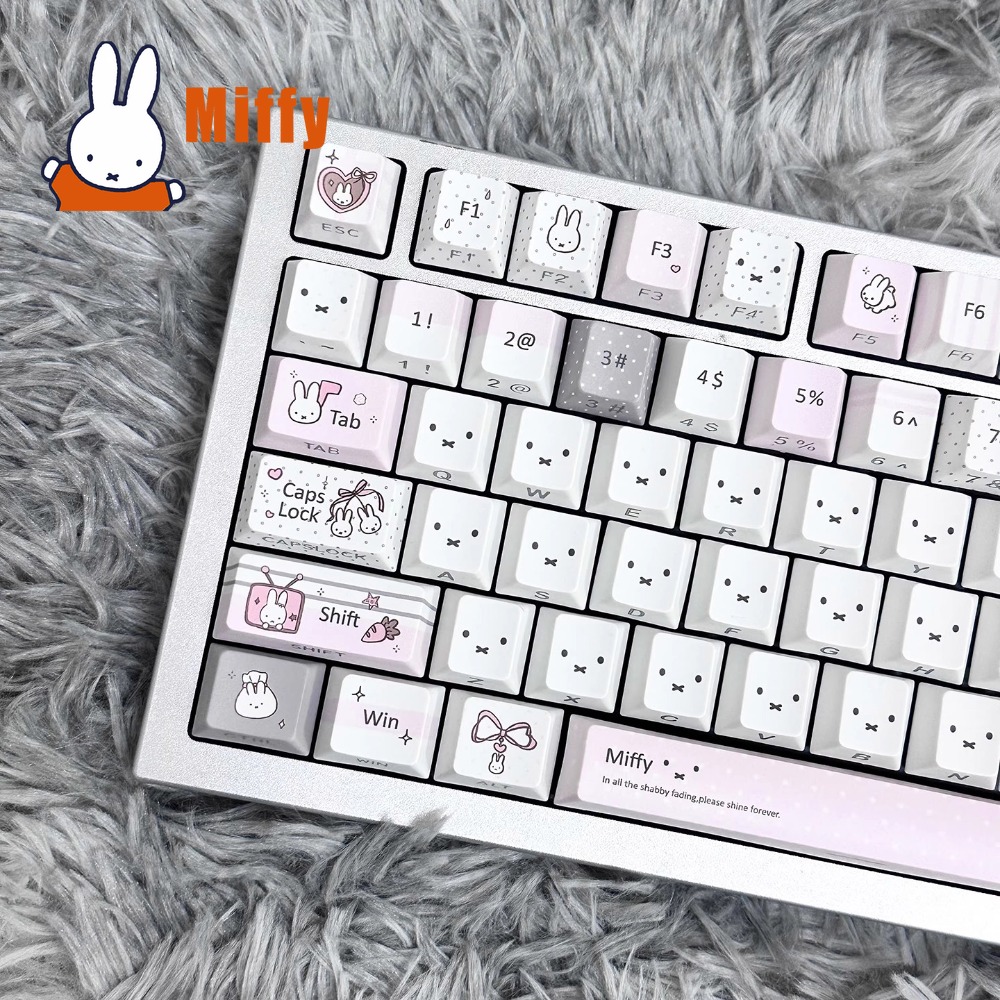 Keyboard Tenkeyless - Kawaii Miffy Mechanical Keyboard Keycap Set
