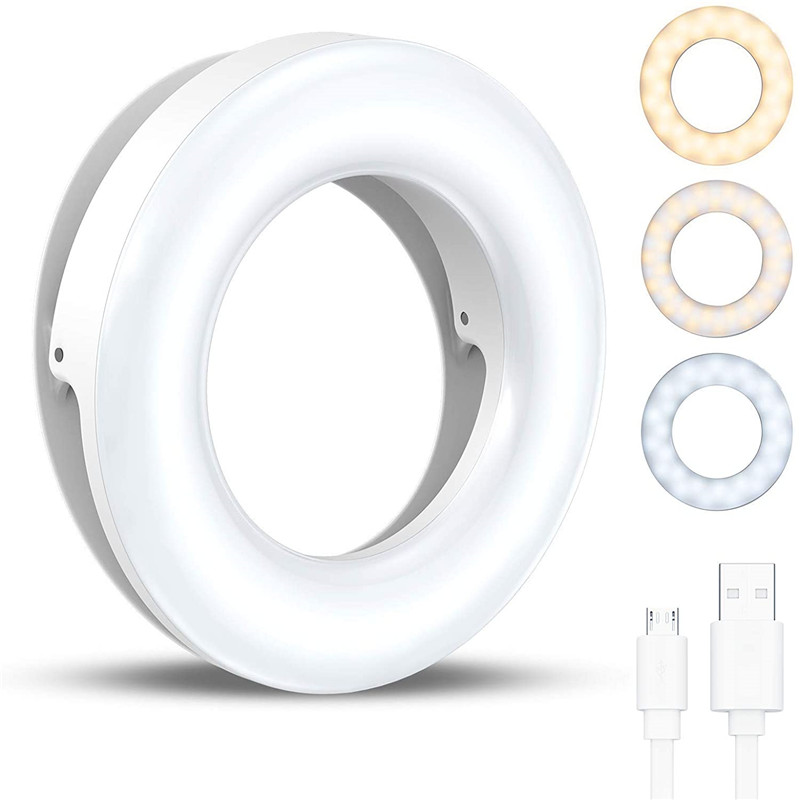 Webcam Ring Light - Portable LED Clip Ring Light 40