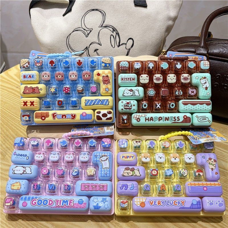 Keyboard Tenkeyless - Candy Color Keycap Keychain Cute Cartoon