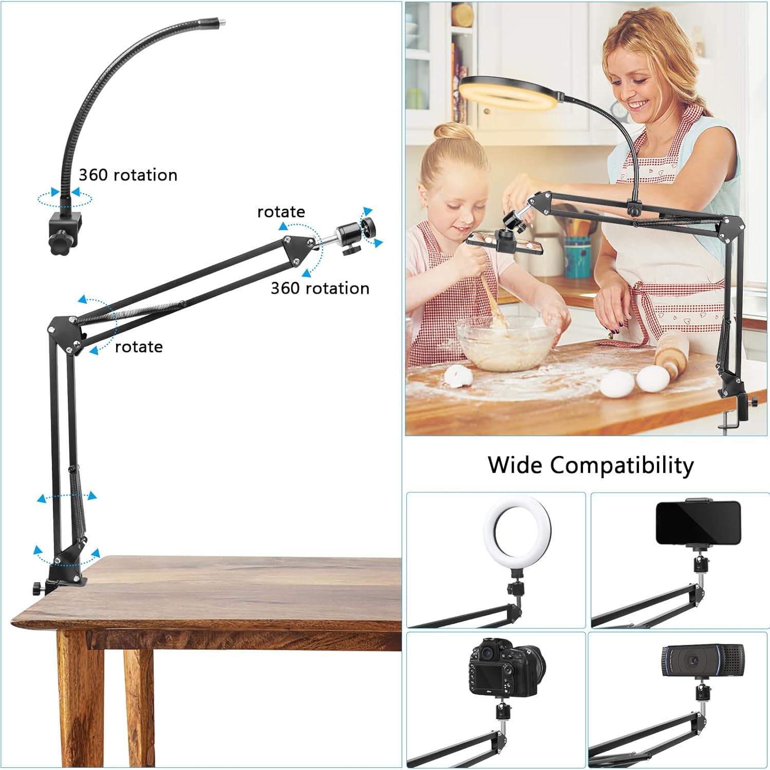 Ring Light with Stand and Phon - Webcam Ring Light recension och pris