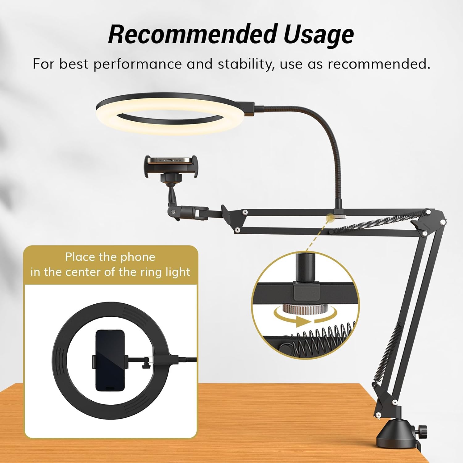 Ring Light with Stand and Phon - Webcam Ring Light recension och pris