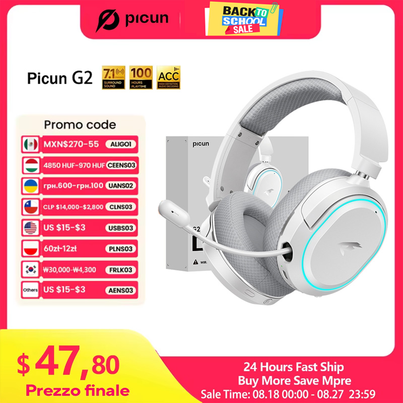 Picun G2 2.4GHz Bluetooth Wire - Gaming Headset 7.1 recension och pris