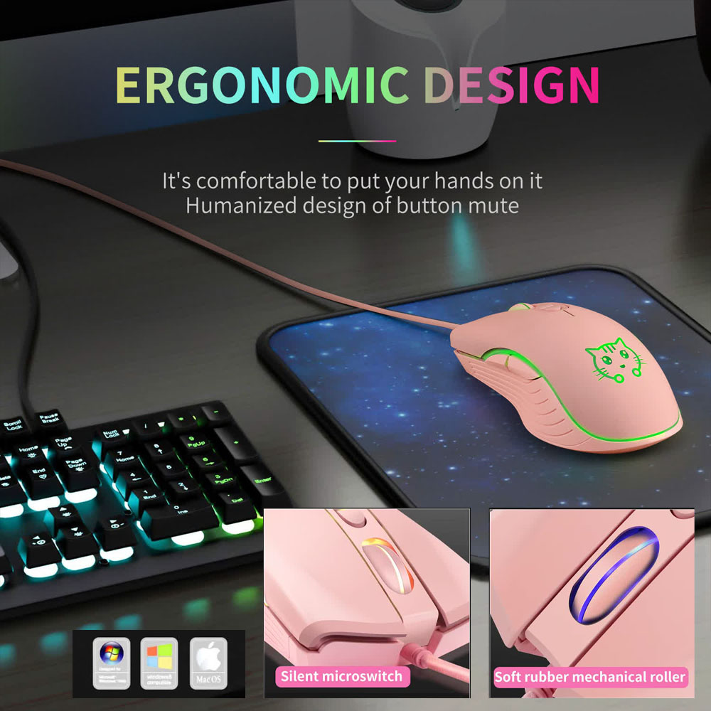 Wired USB Gaming Mouse Pink Co - Esports Gaming Maus recension och pris