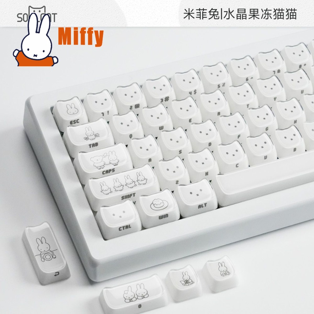 Kawaii Miffy Keycaps Cute Rabb - Keyboard Tenkeyless recension och pris