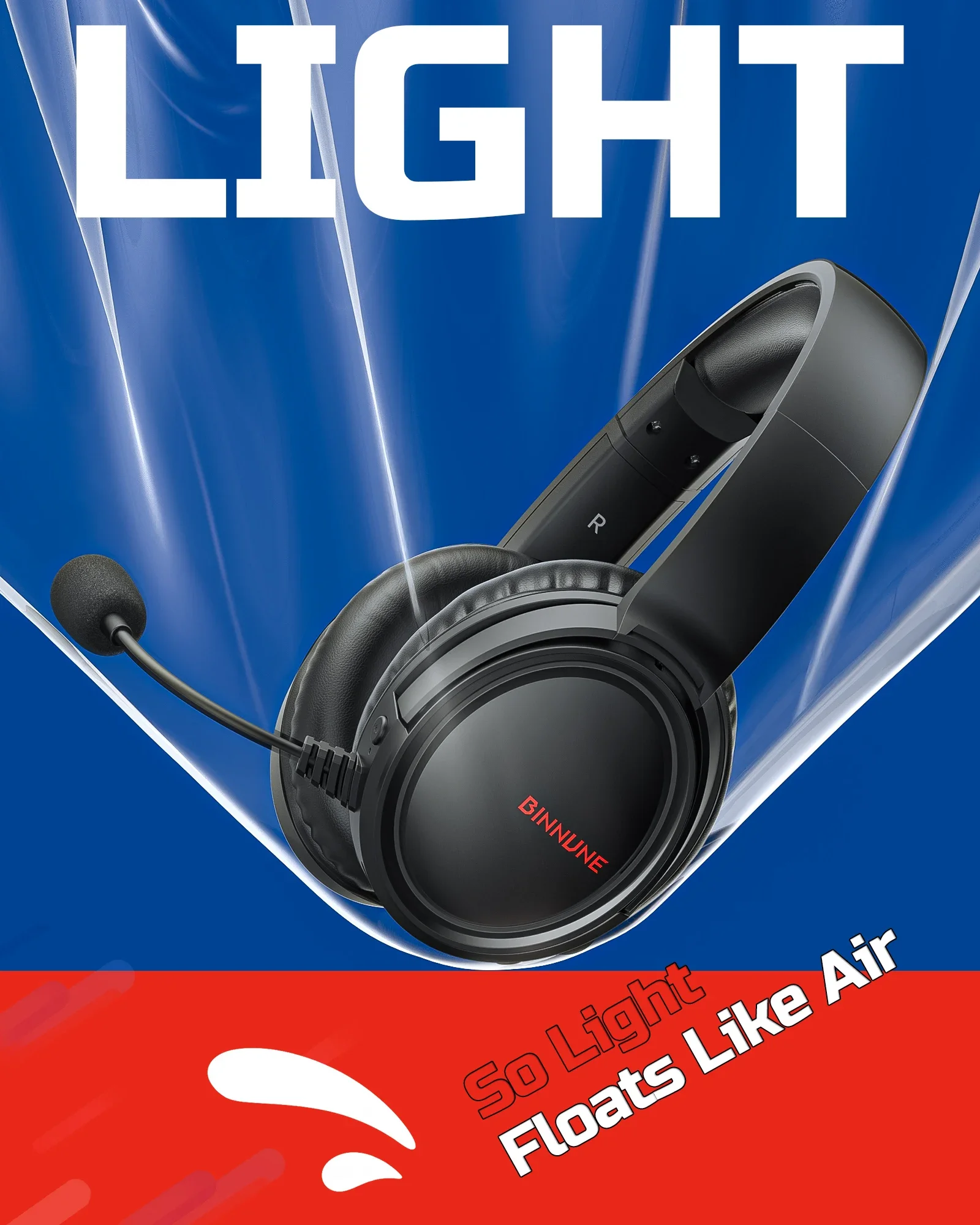 BINNUNE BW02 Wireless Gaming H - Gaming Headset 7.1 recension och pris