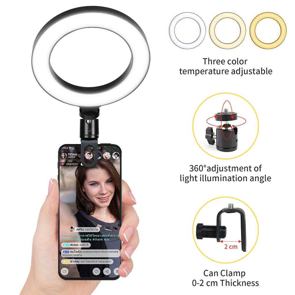 16cm LED Video Light with Stan - Webcam Ring Light recension och pris