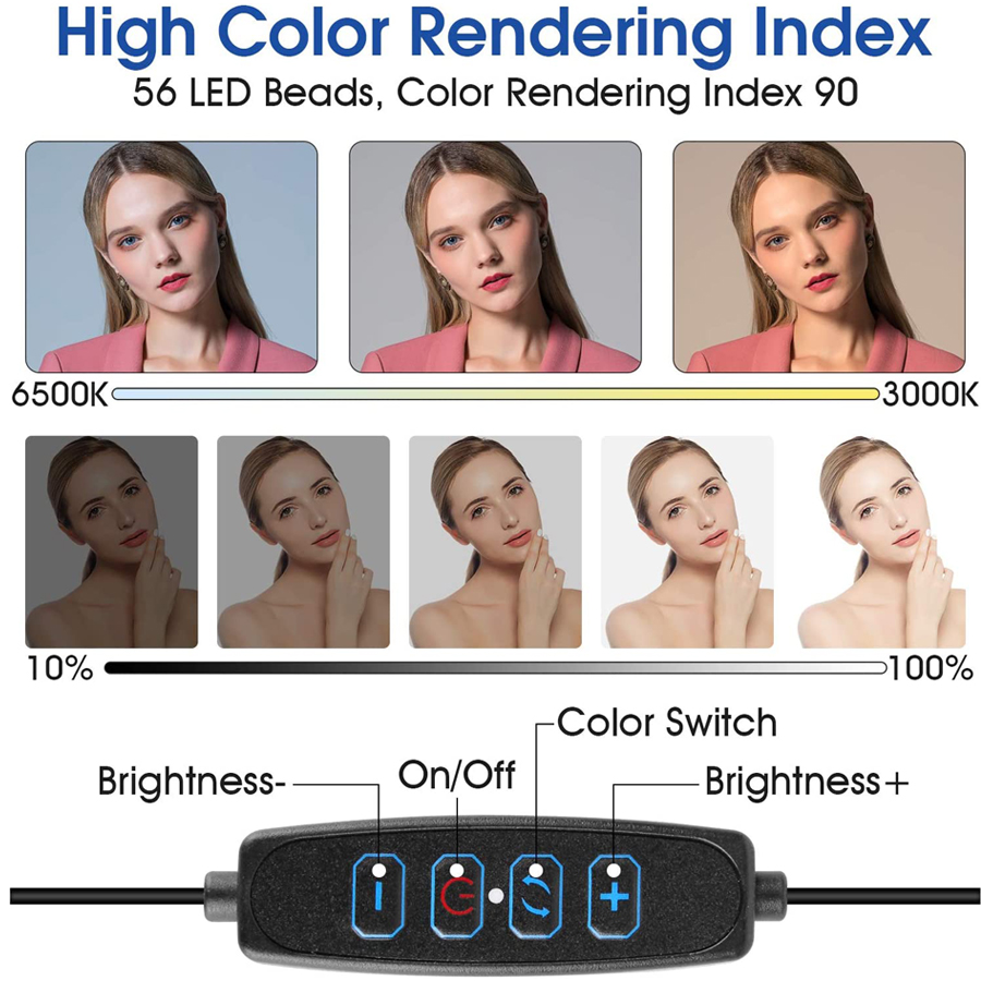 16cm LED Video Light with Stan - Webcam Ring Light recension och pris