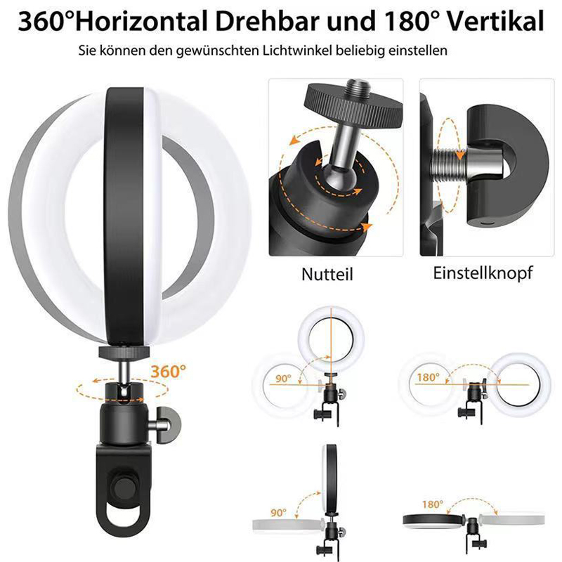 16cm LED Video Light with Stan - Webcam Ring Light recension och pris