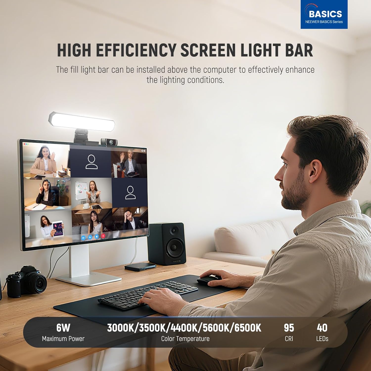 NEEWER Basics 6W Monitor Light - Webcam Ring Light recension och pris