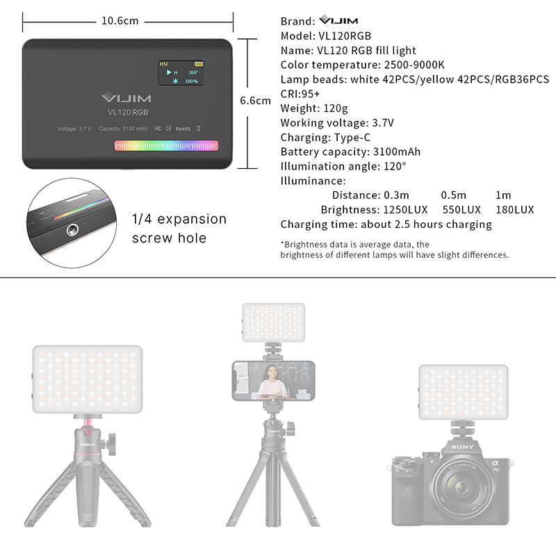 Ulanzi VL120 RGB Camera Video  - Webcam Ring Light recension och pris